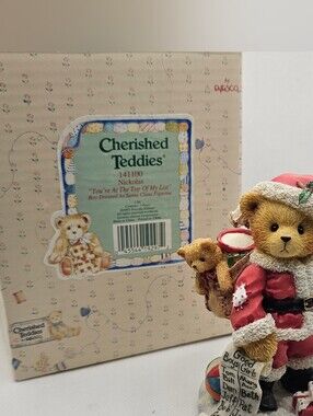New CHERISHED TEDDIES Nickolas Santa Claus FIGURINE NIB New Year Christmas boy